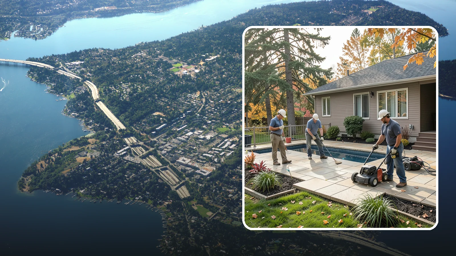 Travertine Paver Installation in Mercer Island, King County, WA - Cool, comfortable travertine pavers with a naturally slip-resistant surface, ideal for Northwest pool decks and shaded patios.