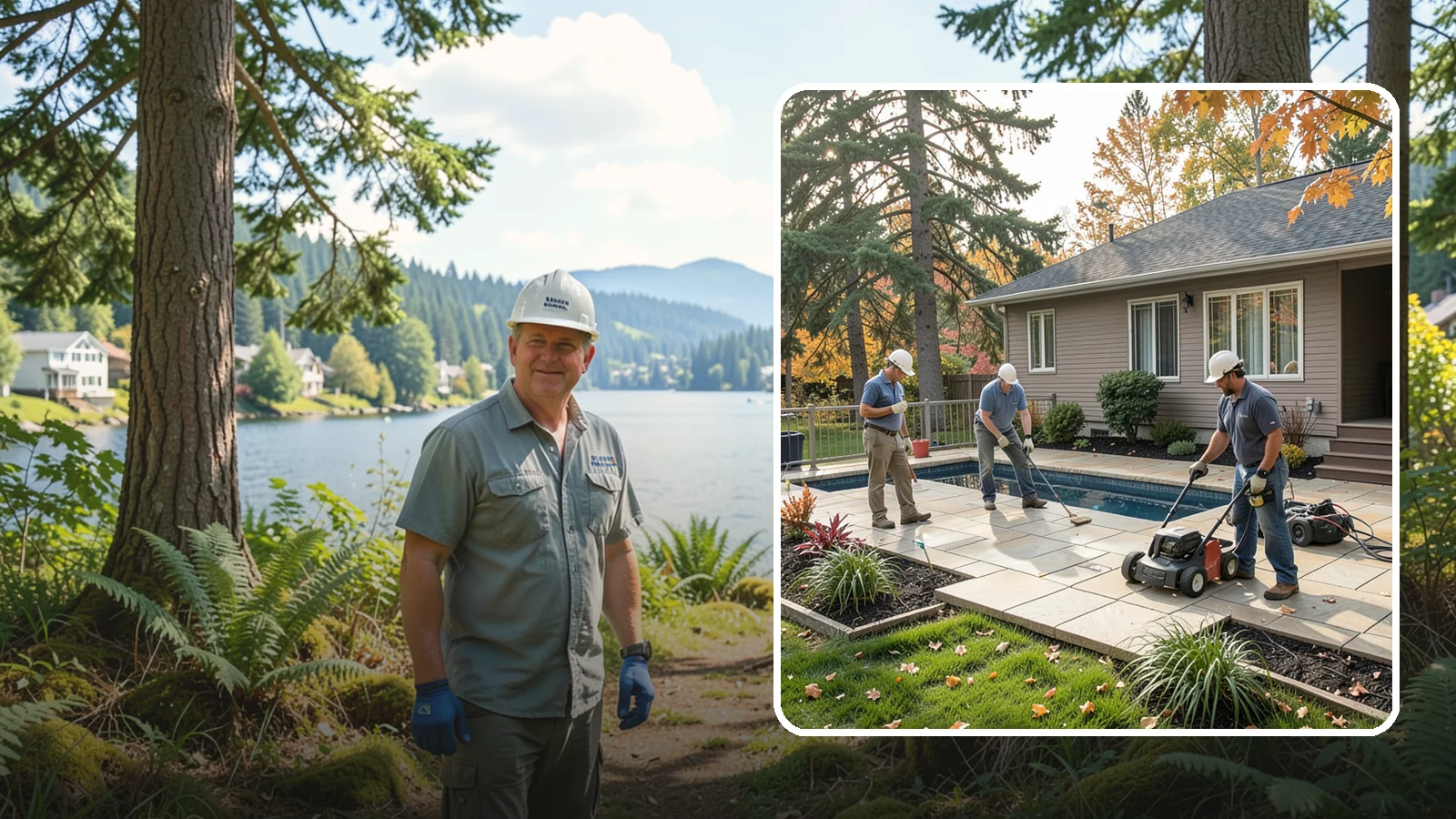 Travertine Paver Installation in Milton, King County, WA - Cool, comfortable travertine pavers with a naturally slip-resistant surface, ideal for Northwest pool decks and shaded patios.
