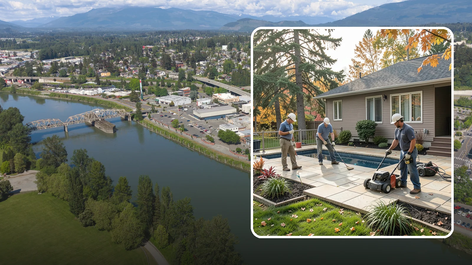 Travertine Paver Installation in Mount Vernon, Skagit County, WA - Cool, comfortable travertine pavers with a naturally slip-resistant surface, ideal for Northwest pool decks and shaded patios.