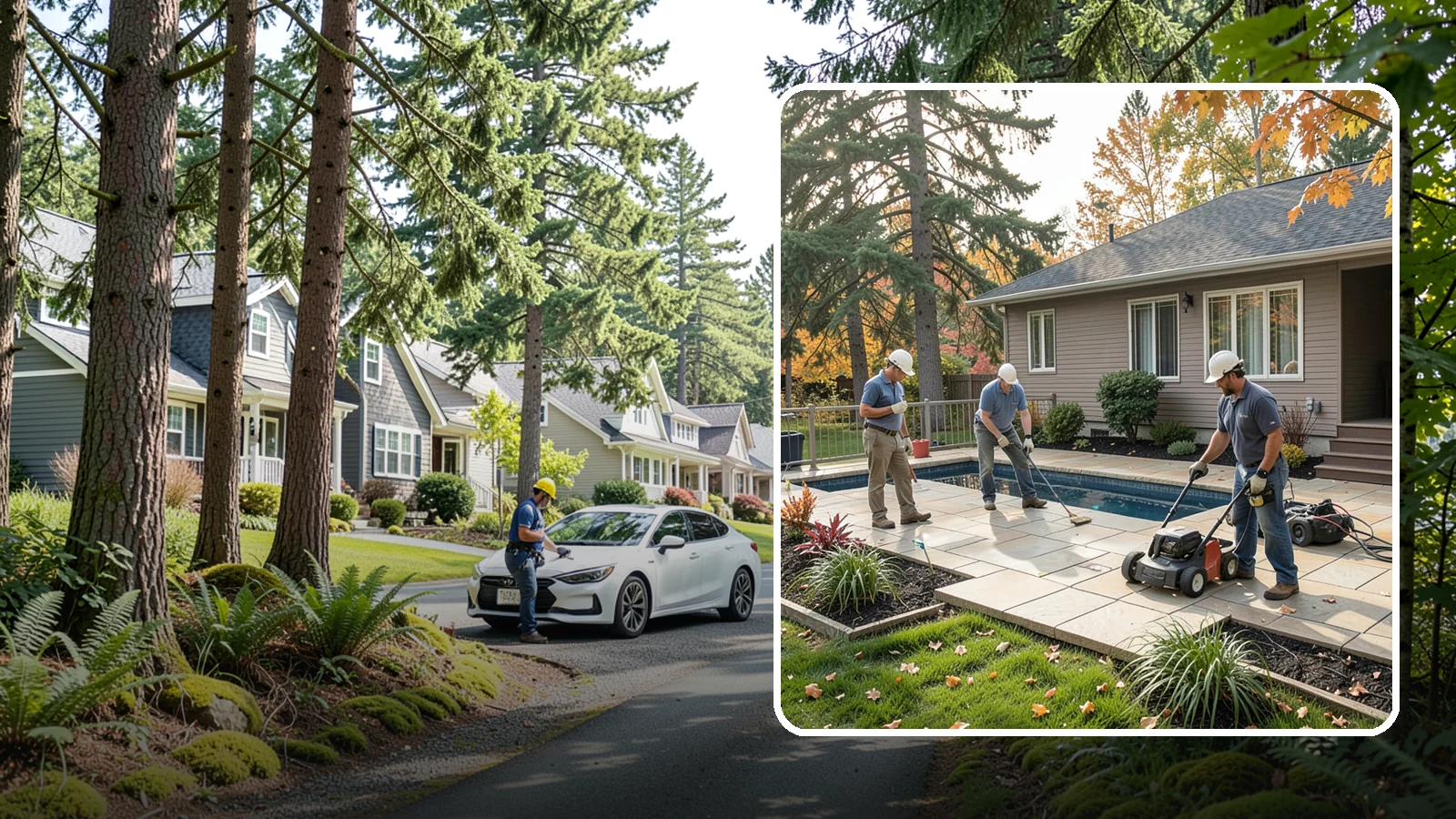 Travertine Paver Installation in Normandy Park, King County, WA - Cool, comfortable travertine pavers with a naturally slip-resistant surface, ideal for Northwest pool decks and shaded patios.