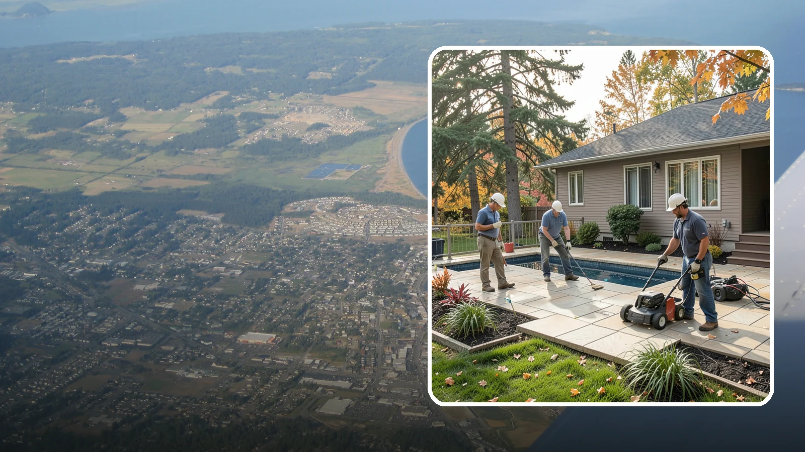 Travertine Paver Installation in Oak Harbor, Island County, WA - Cool, comfortable travertine pavers with a naturally slip-resistant surface, ideal for Northwest pool decks and shaded patios.