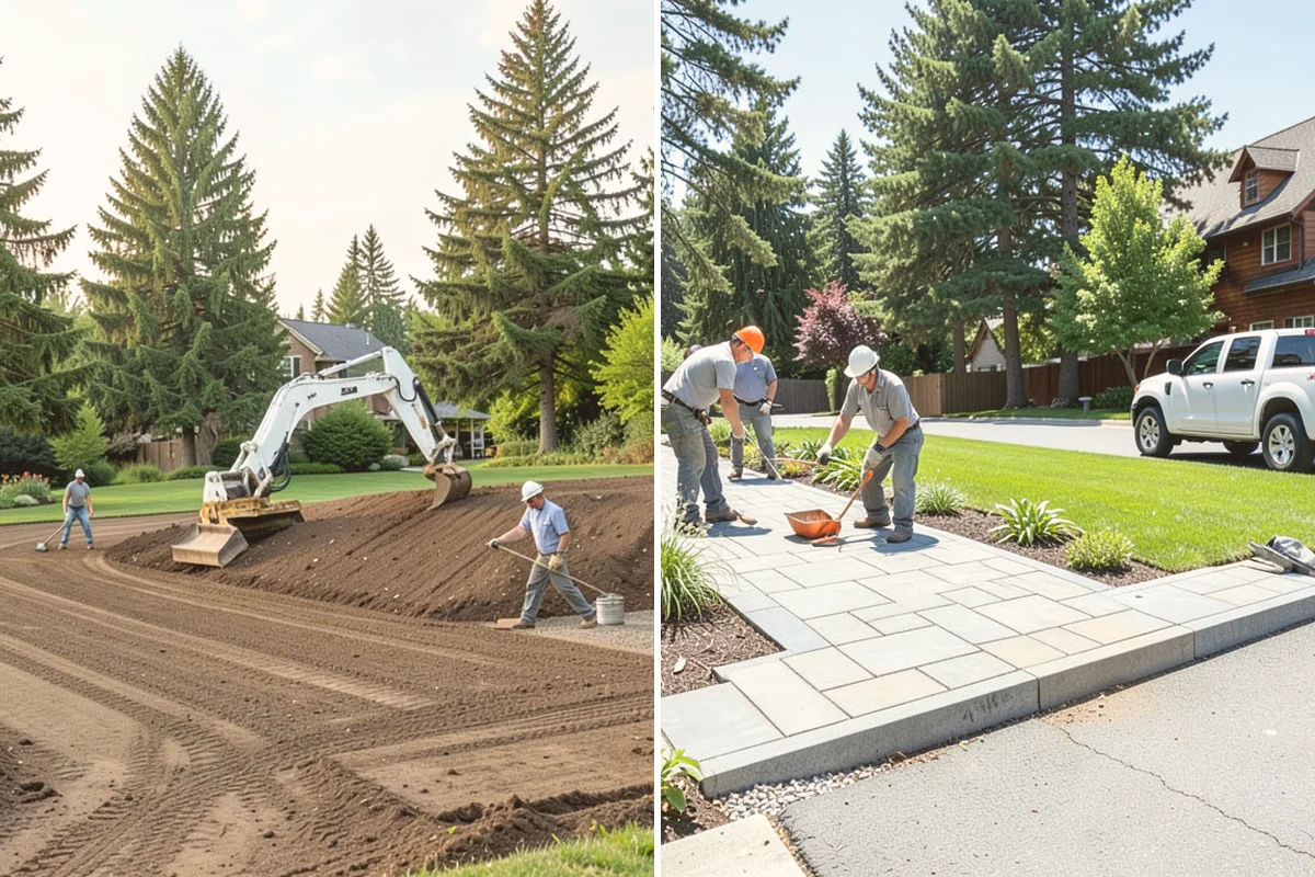 Travertine Paver Installation in Orting, Pierce County, WA - Evaluate drainage and confirm paver finish