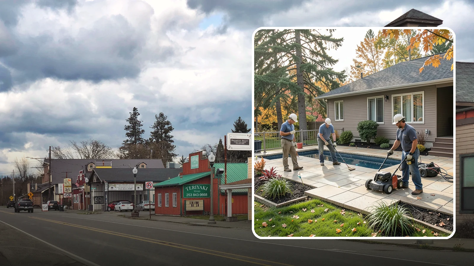 Travertine Paver Installation in Roy, Pierce County, WA - Cool, comfortable travertine pavers with a naturally slip-resistant surface, ideal for Northwest pool decks and shaded patios.