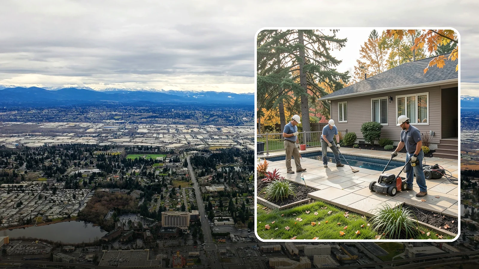 Travertine Paver Installation in SeaTac, King County, WA - Cool, comfortable travertine pavers with a naturally slip-resistant surface, ideal for Northwest pool decks and shaded patios.