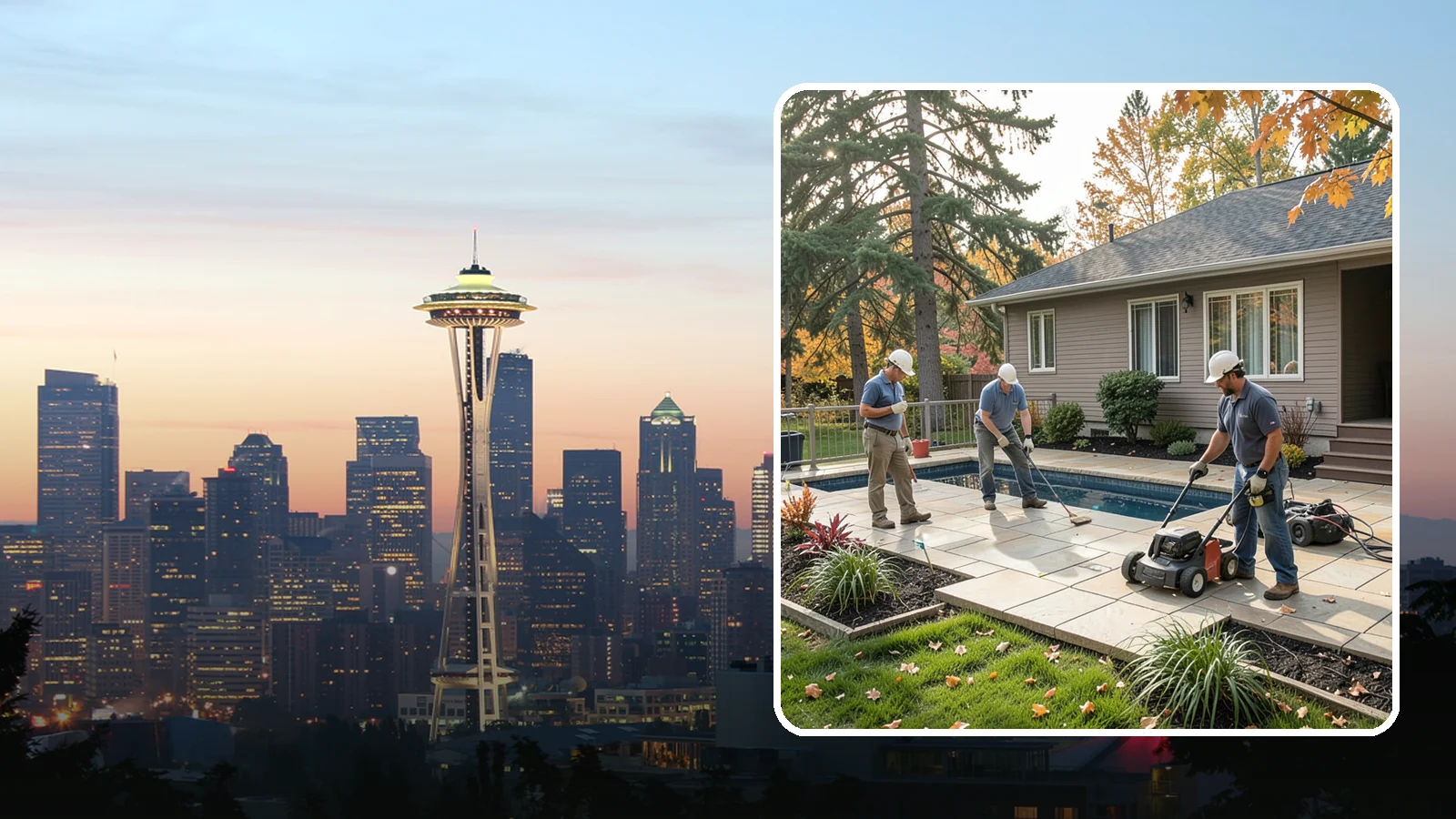 Travertine Paver Installation in Seattle, King County, WA - Cool, comfortable travertine pavers with a naturally slip-resistant surface, ideal for Northwest pool decks and shaded patios.