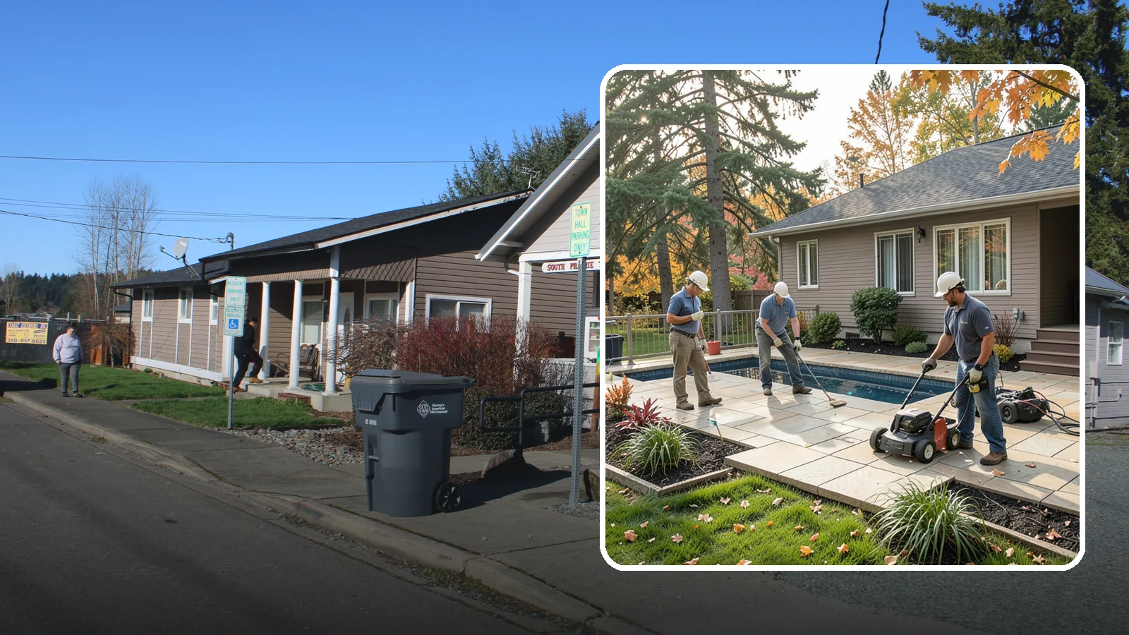 Travertine Paver Installation in South Prairie, Pierce County, WA - Cool, comfortable travertine pavers with a naturally slip-resistant surface, ideal for Northwest pool decks and shaded patios.