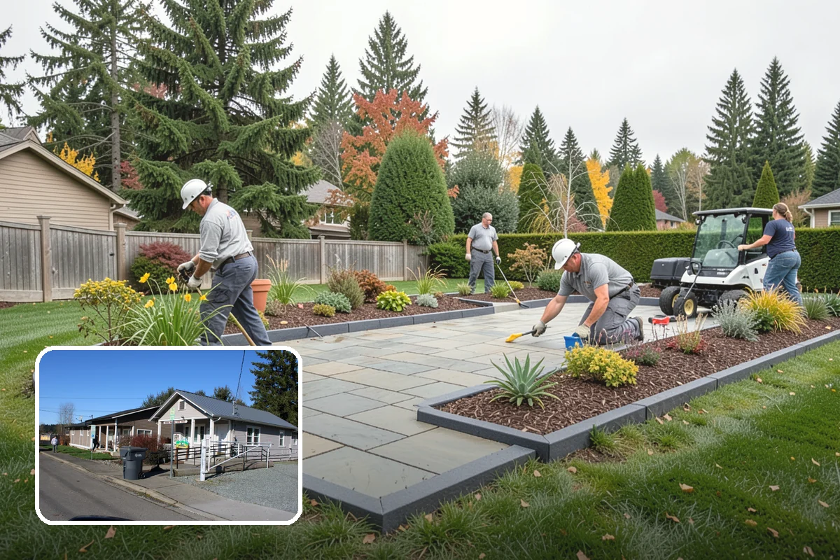 Travertine Paver Installation in South Prairie, Pierce County, WA - Stays cool underfoot even in summer sun