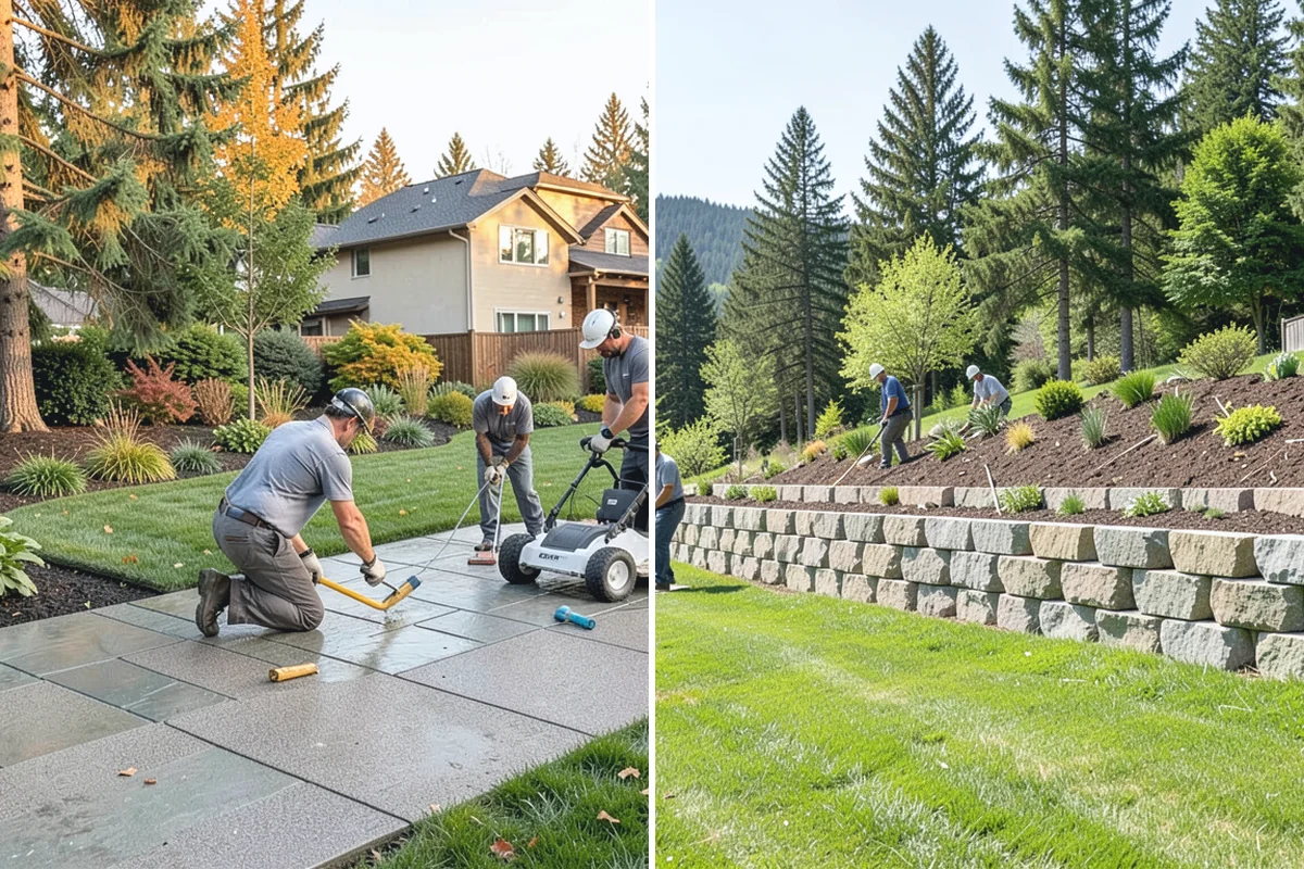 Travertine Paver Installation in South Prairie, Pierce County, WA - Evaluate drainage and confirm paver finish