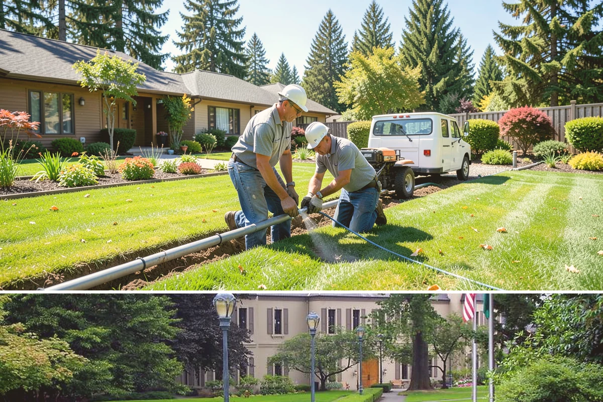 Travertine Paver Installation in Woodinville, King County, WA - Best installed in the dry summer months so bedding stays dry and sealer cures fully ahead of the rainy season.