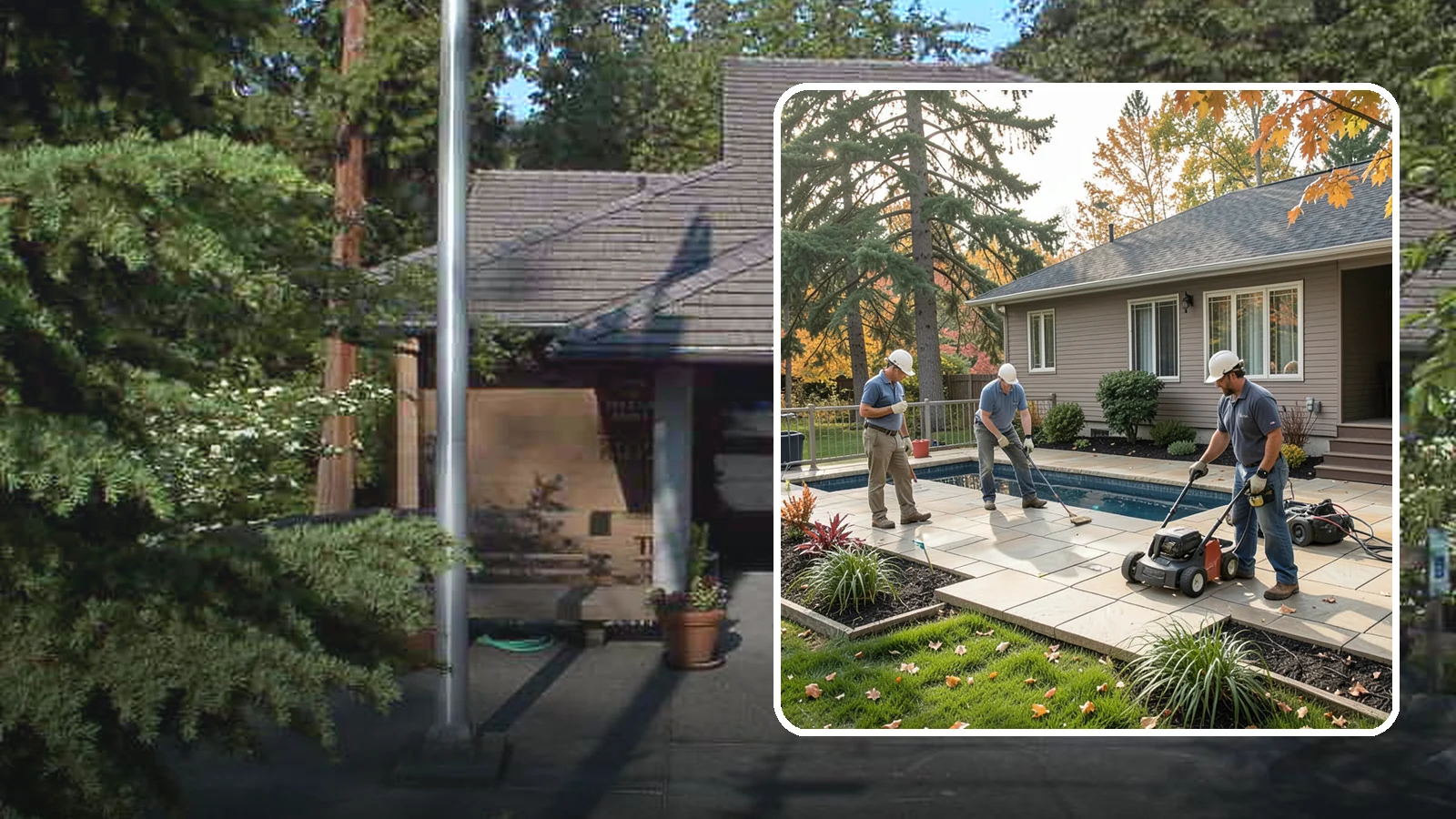Travertine Paver Installation in Yarrow Point, King County, WA - Cool, comfortable travertine pavers with a naturally slip-resistant surface, ideal for Northwest pool decks and shaded patios.