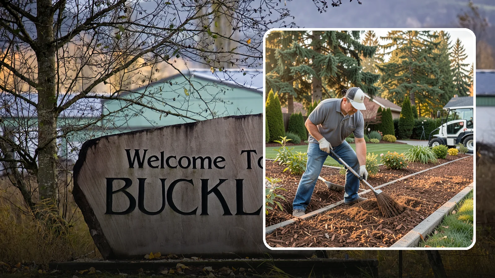Tree Mulching in Buckley, Pierce County, WA - Correct mulching around trees that conserves moisture, feeds the soil, and never smothers the trunk.