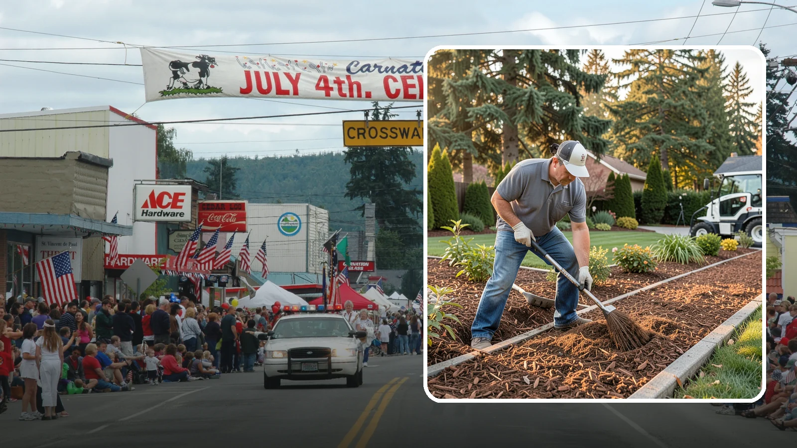 Tree Mulching in Carnation, King County, WA - Correct mulching around trees that conserves moisture, feeds the soil, and never smothers the trunk.