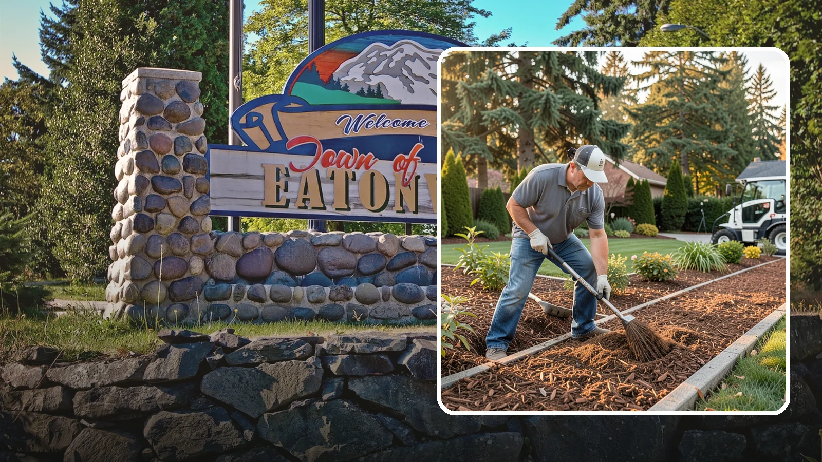 Tree Mulching in Eatonville, Pierce County, WA - Correct mulching around trees that conserves moisture, feeds the soil, and never smothers the trunk.