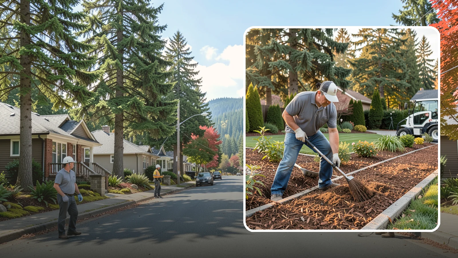 Tree Mulching in Hunts Point, King County, WA - Correct mulching around trees that conserves moisture, feeds the soil, and never smothers the trunk.