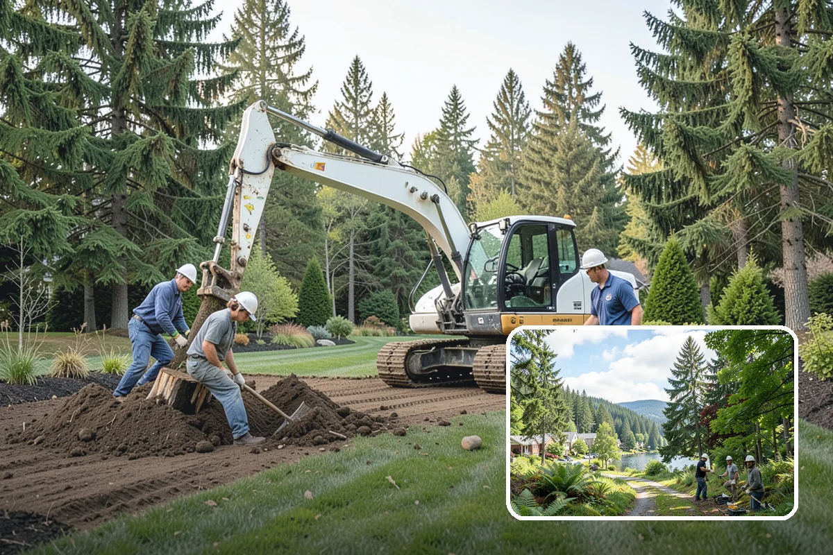 Tree Mulching in Lake Forest Park, King County, WA - Conserves soil moisture and moderates temperature