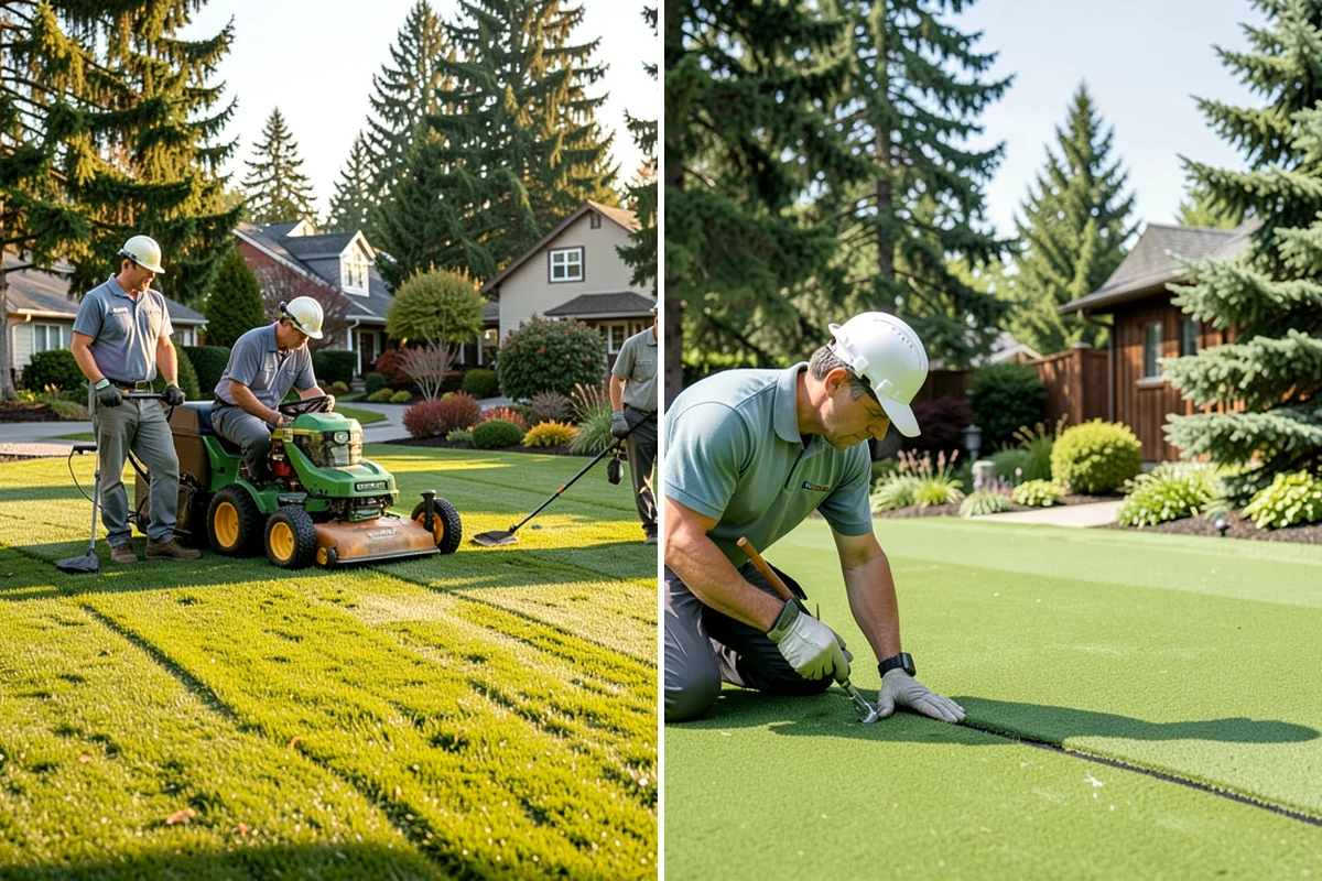 Tree Mulching in Lake Forest Park, King County, WA - Clear weeds and turf from the drip-line area