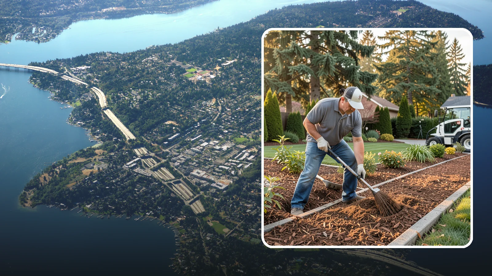 Tree Mulching in Mercer Island, King County, WA - Correct mulching around trees that conserves moisture, feeds the soil, and never smothers the trunk.