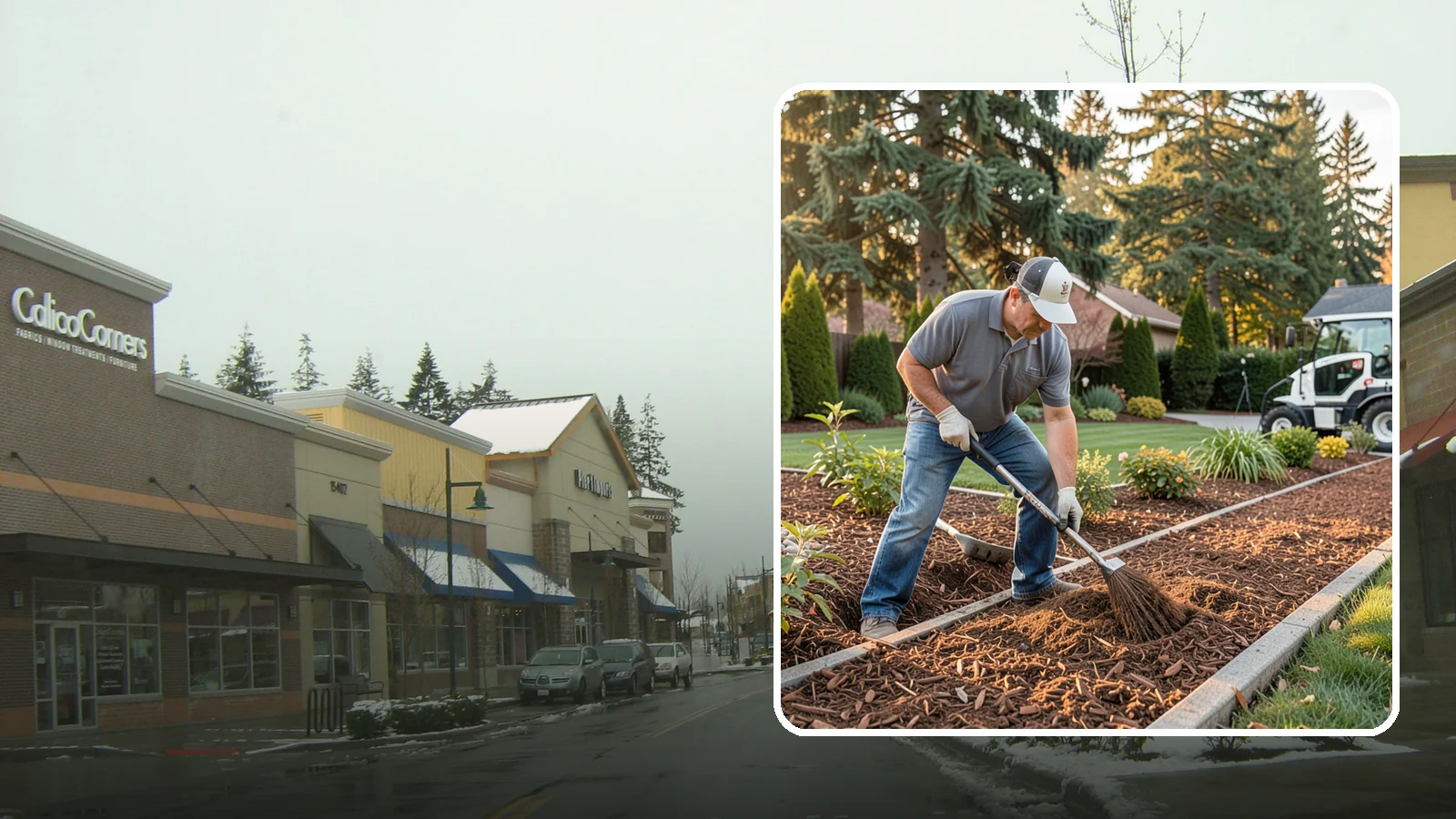 Tree Mulching in Mill Creek, Snohomish County, WA - Correct mulching around trees that conserves moisture, feeds the soil, and never smothers the trunk.