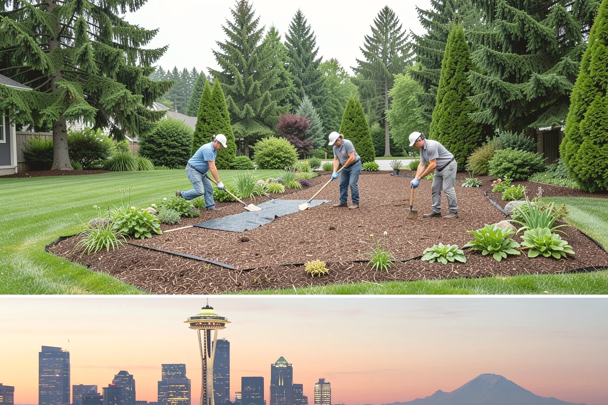 Tree Mulching in Seattle, King County, WA - Best refreshed in spring and fall so mulch insulates PNW roots through summer dry spells and wet winters.