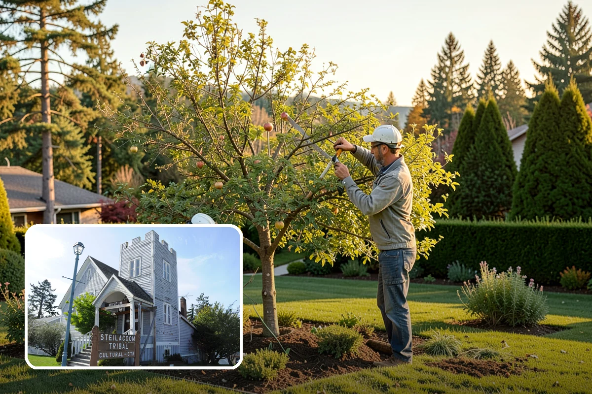 Tree Mulching in Steilacoom, Pierce County, WA - Conserves soil moisture and moderates temperature