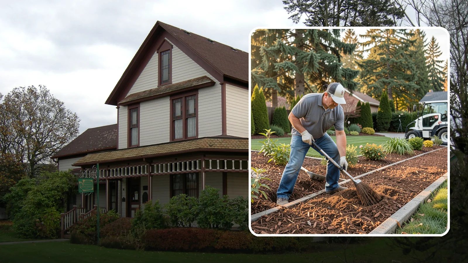 Tree Mulching in Sumner, Pierce County, WA - Correct mulching around trees that conserves moisture, feeds the soil, and never smothers the trunk.