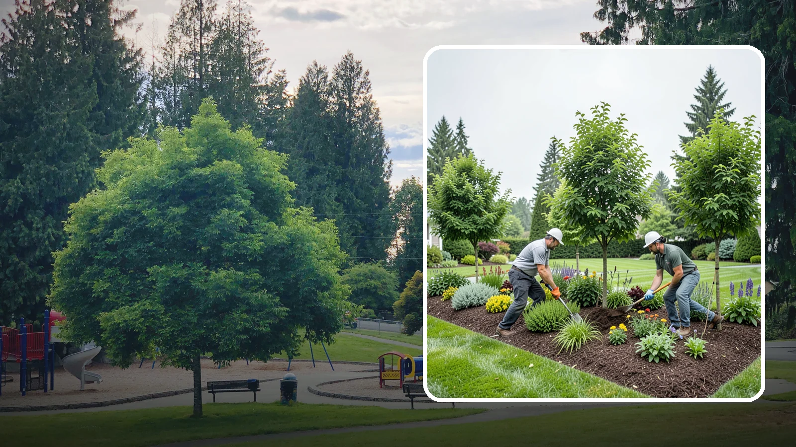 Tree Planting in Bonney Lake, Pierce County, WA - We plant healthy, well-sited trees that flourish in Puget Sound's mild, rainy climate.