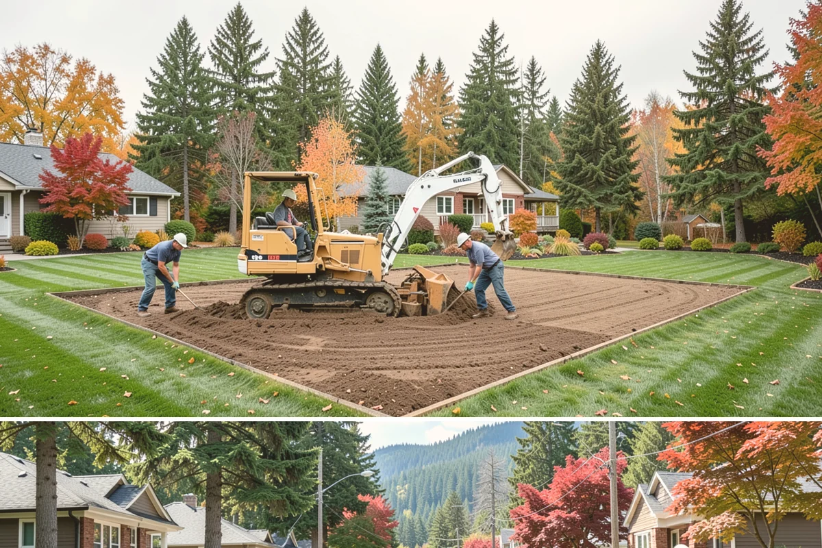 Tree Planting in Hunts Point, King County, WA - Fall is ideal in the Pacific Northwest so winter rains establish roots, though early spring planting works well before summer dry...