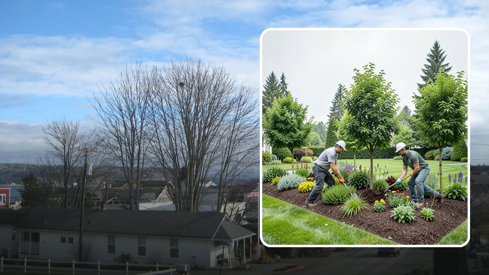 Tree Planting in Langley, Island County, WA - We plant healthy, well-sited trees that flourish in Puget Sound's mild, rainy climate.
