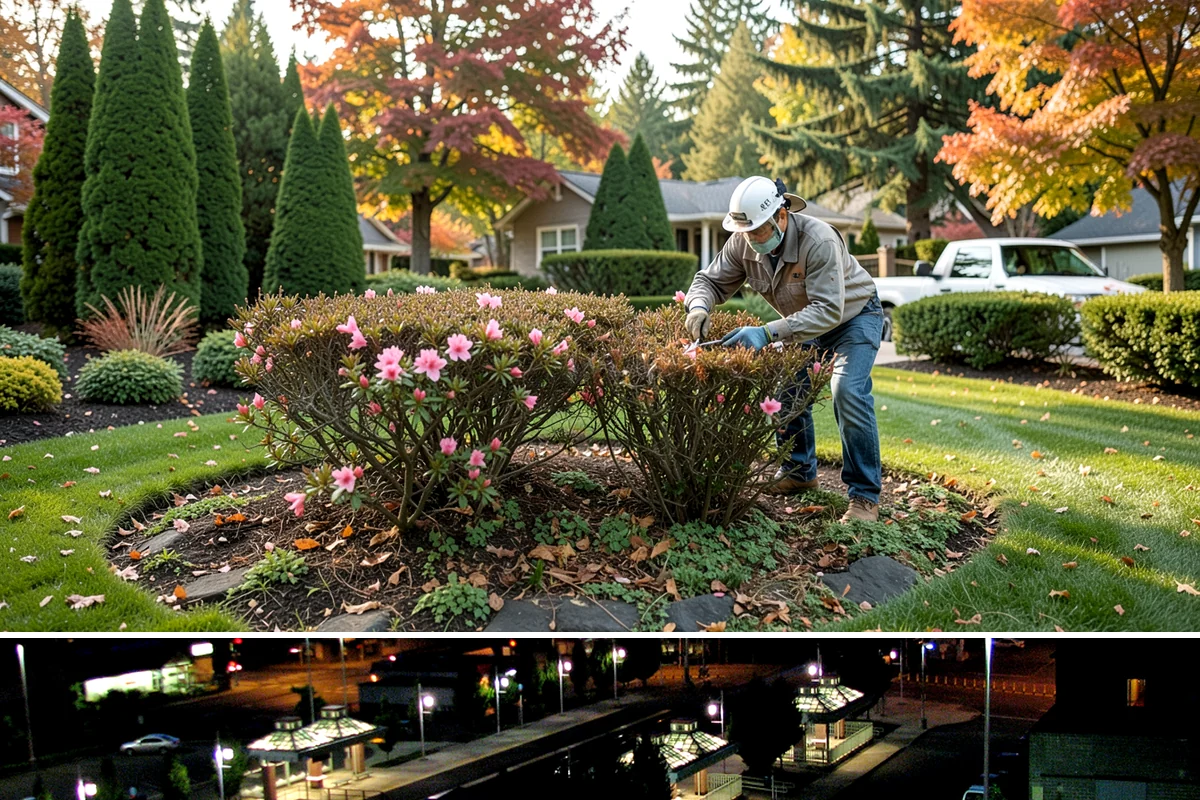 Tree Staking in Auburn, King County, WA - Most useful at fall and spring planting and ahead of the wind-driven storm season that sweeps the Sound.