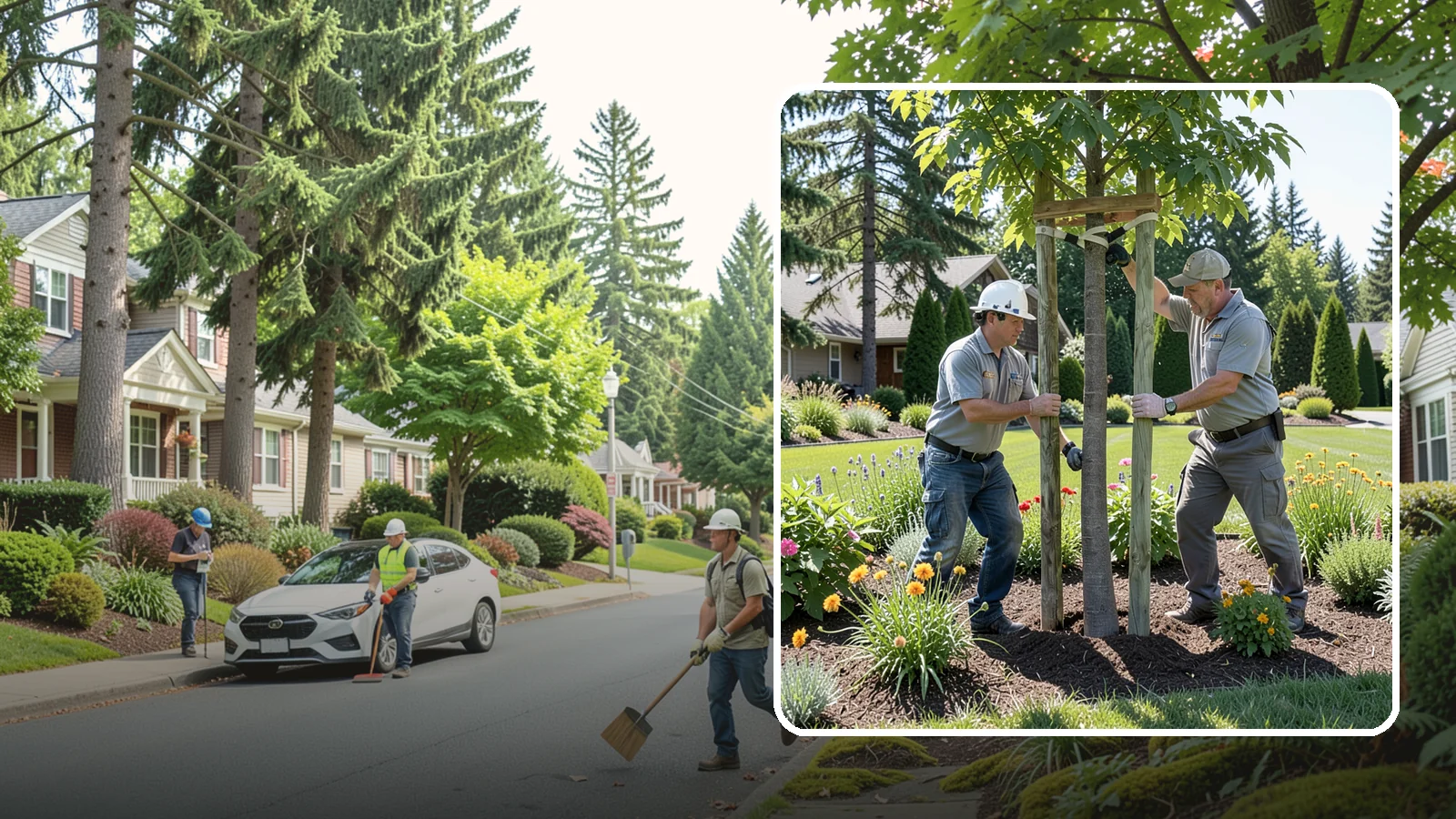 Tree Staking in Beaux Arts Village, King County, WA - Proper tree staking that steadies new or leaning trees while letting them build real trunk strength.