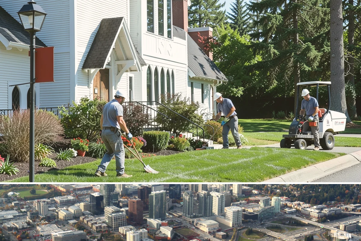 Tree Staking in Bellevue, King County, WA - Most useful at fall and spring planting and ahead of the wind-driven storm season that sweeps the Sound.