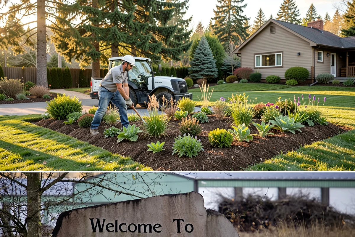 Tree Staking in Buckley, Pierce County, WA - Most useful at fall and spring planting and ahead of the wind-driven storm season that sweeps the Sound.