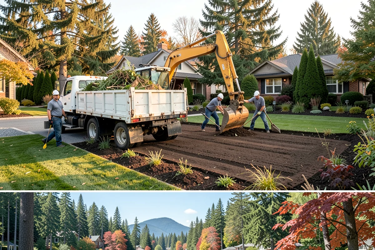 Tree Staking in Covington, King County, WA - Most useful at fall and spring planting and ahead of the wind-driven storm season that sweeps the Sound.