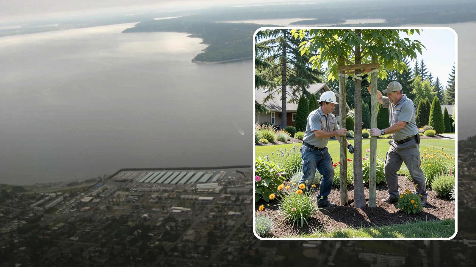 Tree Staking in Des Moines, King County, WA - Proper tree staking that steadies new or leaning trees while letting them build real trunk strength.