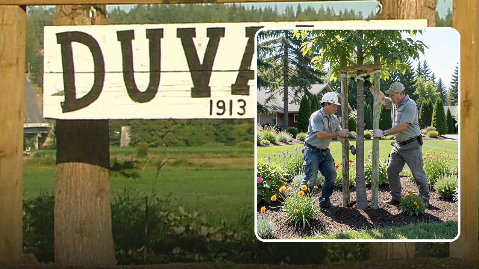Tree Staking in Duvall, King County, WA - Proper tree staking that steadies new or leaning trees while letting them build real trunk strength.
