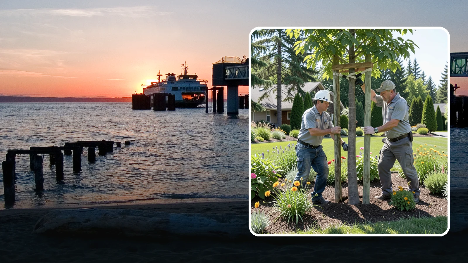 Tree Staking in Edmonds, Snohomish County, WA - Proper tree staking that steadies new or leaning trees while letting them build real trunk strength.