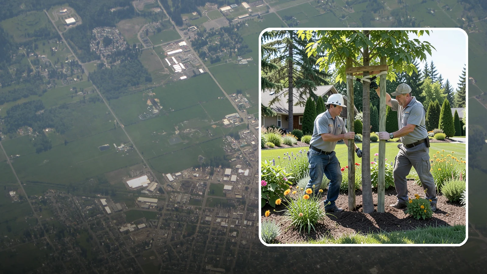 Tree Staking in Enumclaw, King County, WA - Proper tree staking that steadies new or leaning trees while letting them build real trunk strength.