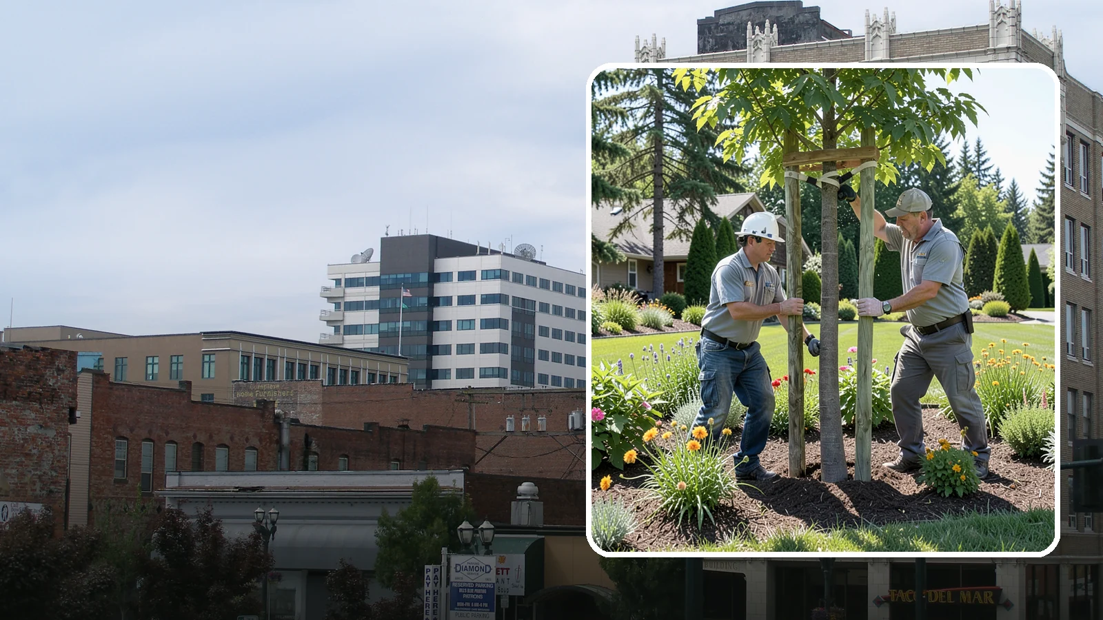 Tree Staking in Everett, Snohomish County, WA - Proper tree staking that steadies new or leaning trees while letting them build real trunk strength.