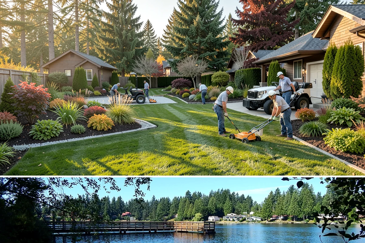 Tree Staking in Federal Way, King County, WA - Most useful at fall and spring planting and ahead of the wind-driven storm season that sweeps the Sound.