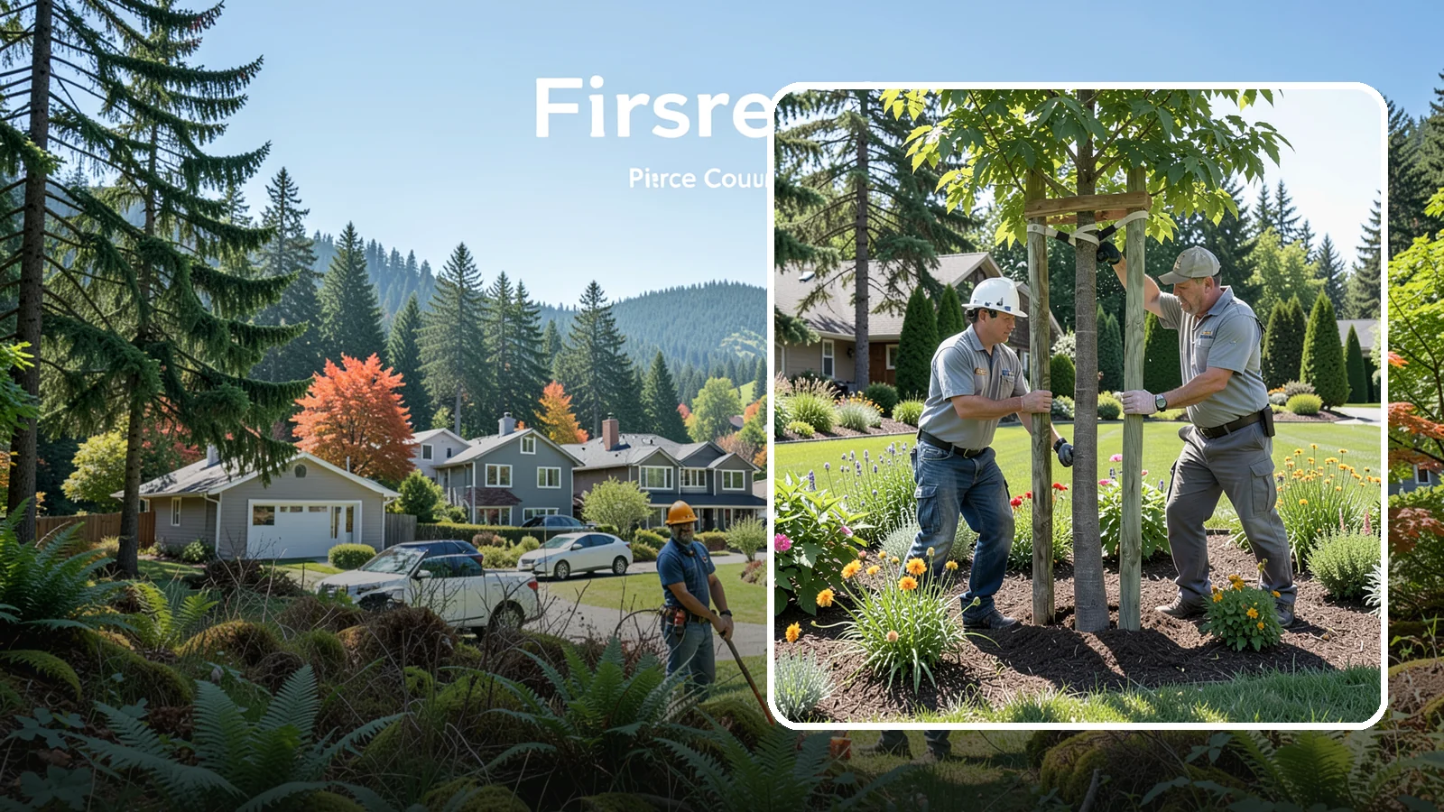 Tree Staking in Fircrest, Pierce County, WA - Proper tree staking that steadies new or leaning trees while letting them build real trunk strength.