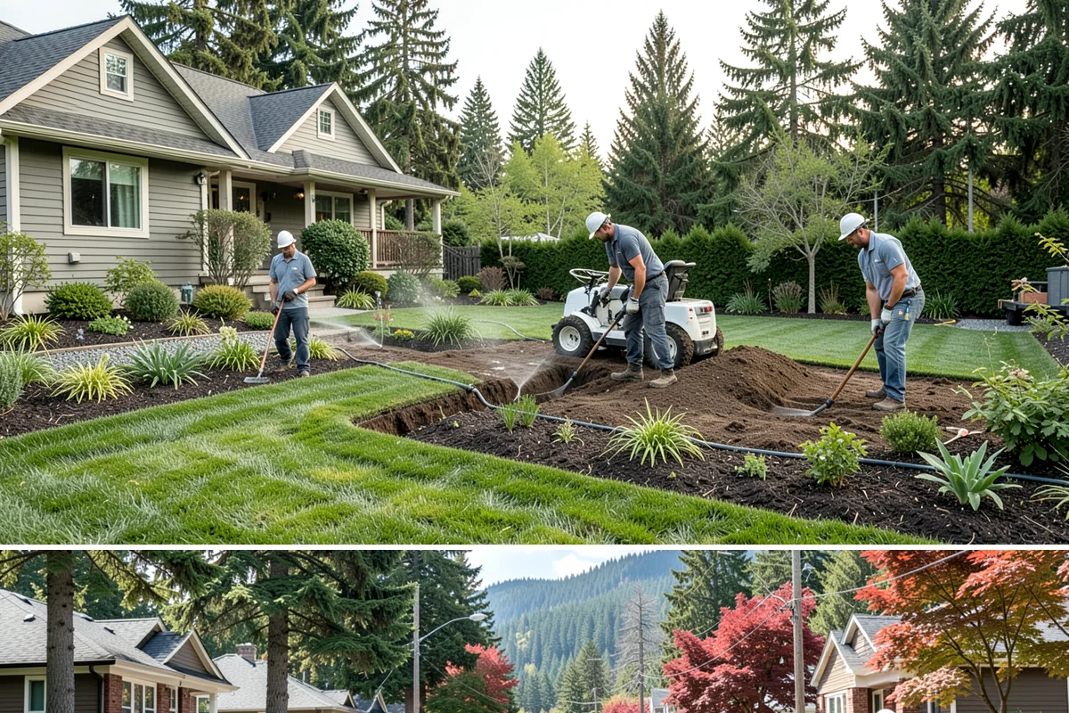 Tree Staking in Hunts Point, King County, WA - Most useful at fall and spring planting and ahead of the wind-driven storm season that sweeps the Sound.