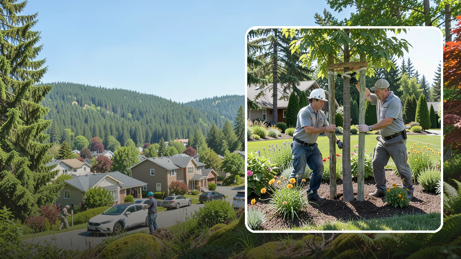 Tree Staking in Index, Snohomish County, WA - Proper tree staking that steadies new or leaning trees while letting them build real trunk strength.