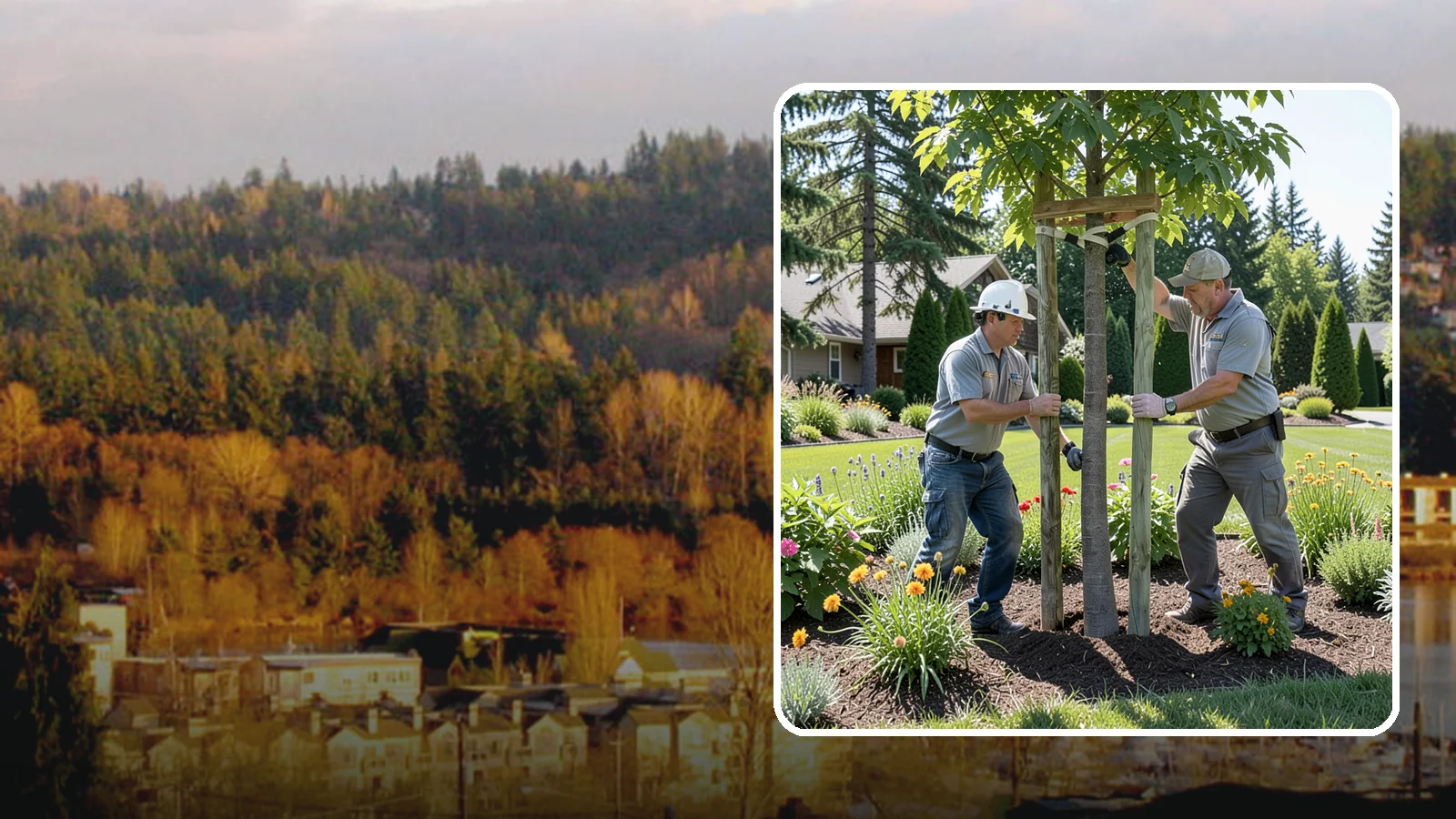 Tree Staking in Kenmore, King County, WA - Proper tree staking that steadies new or leaning trees while letting them build real trunk strength.