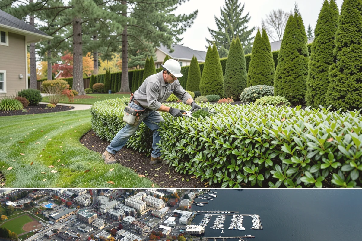 Tree Staking in Kirkland, King County, WA - Most useful at fall and spring planting and ahead of the wind-driven storm season that sweeps the Sound.