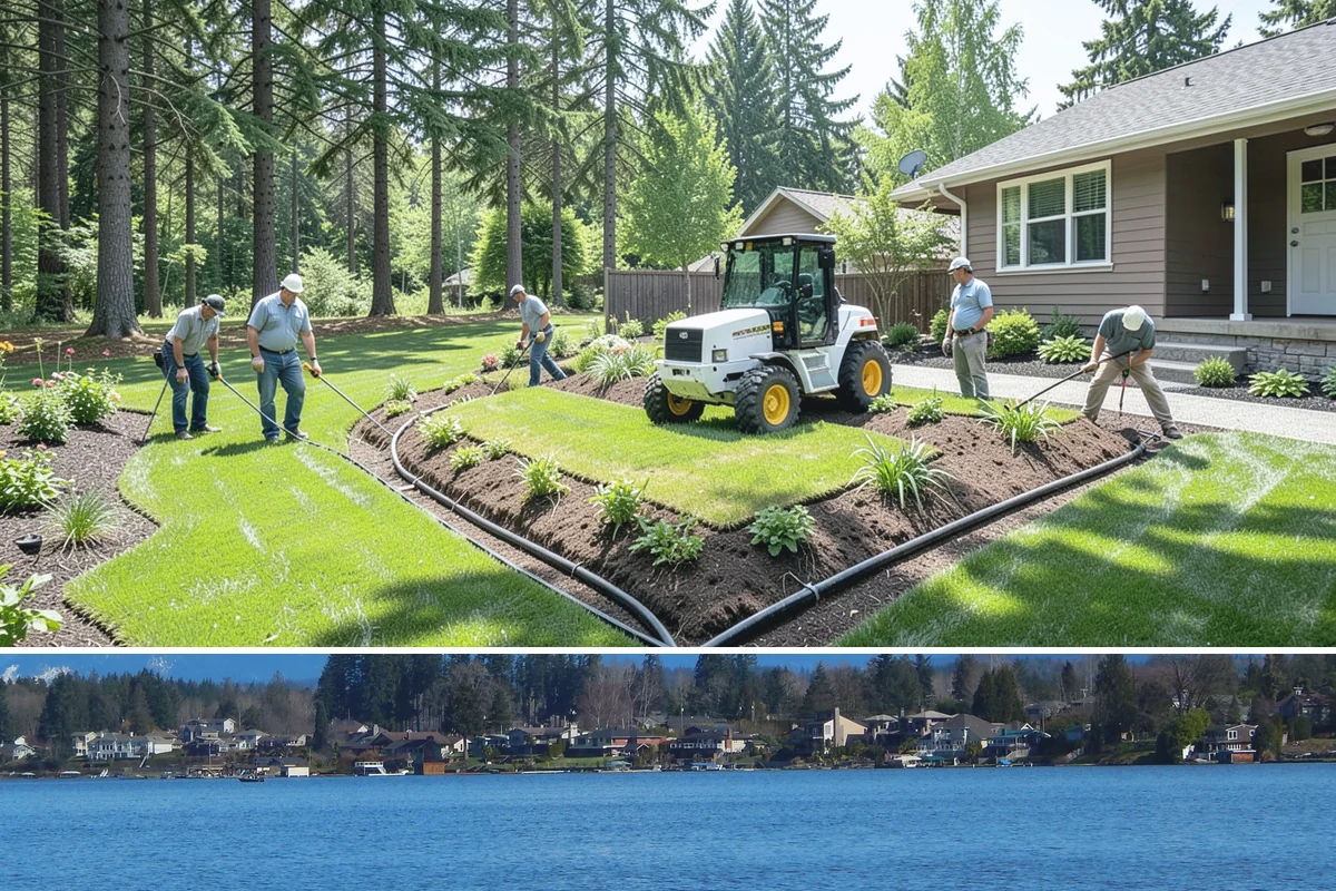 Tree Staking in Lake Stevens, Snohomish County, WA - Most useful at fall and spring planting and ahead of the wind-driven storm season that sweeps the Sound.