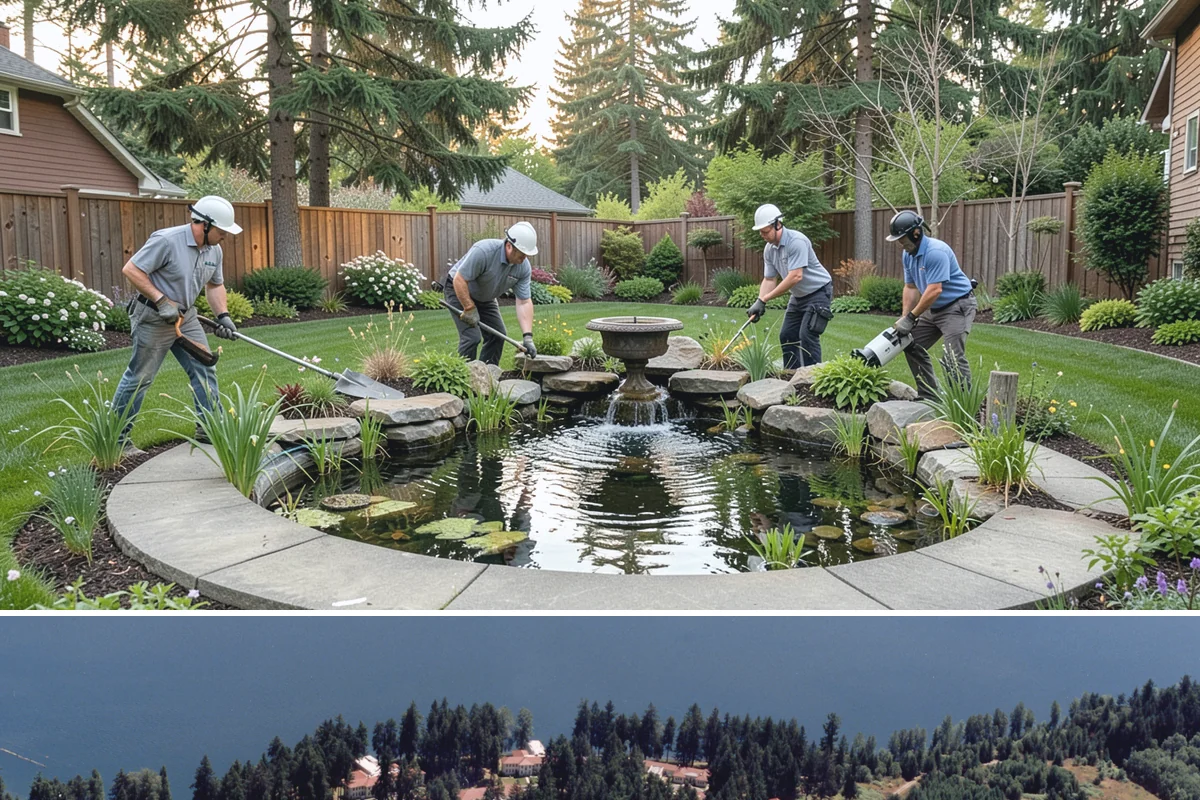 Tree Staking in Lakewood, Pierce County, WA - Most useful at fall and spring planting and ahead of the wind-driven storm season that sweeps the Sound.