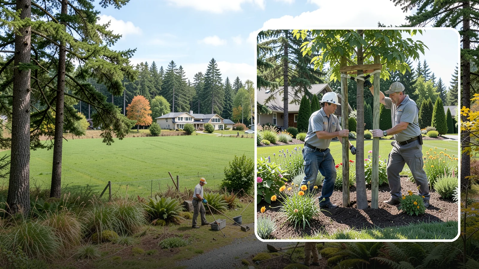 Tree Staking in Lyman, Skagit County, WA - Proper tree staking that steadies new or leaning trees while letting them build real trunk strength.