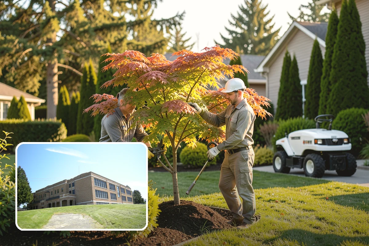 Tree Staking in Maple Valley, King County, WA - Steadies new or leaning trees during establishment