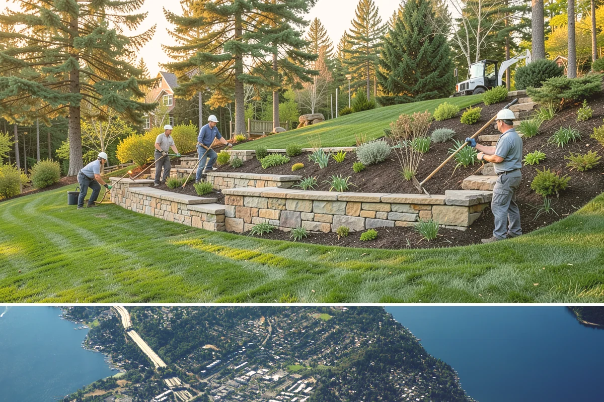 Tree Staking in Mercer Island, King County, WA - Most useful at fall and spring planting and ahead of the wind-driven storm season that sweeps the Sound.