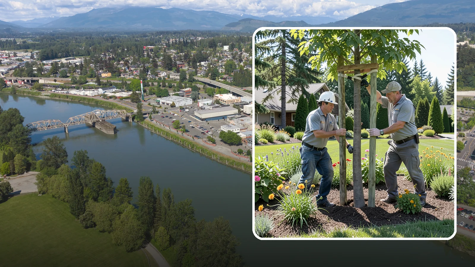 Tree Staking in Mount Vernon, Skagit County, WA - Proper tree staking that steadies new or leaning trees while letting them build real trunk strength.
